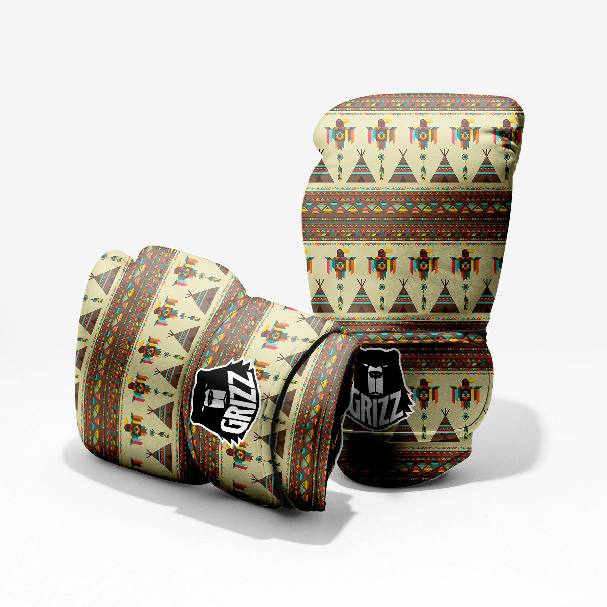 Eagle Native American Print Pattern Pro Boxing Glove