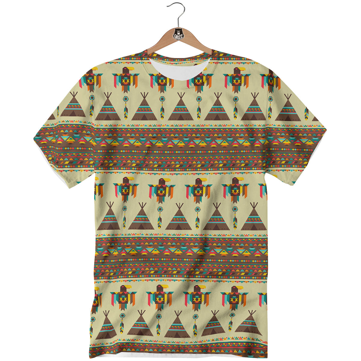 Eagle Native American Print Pattern T-Shirt-grizzshop