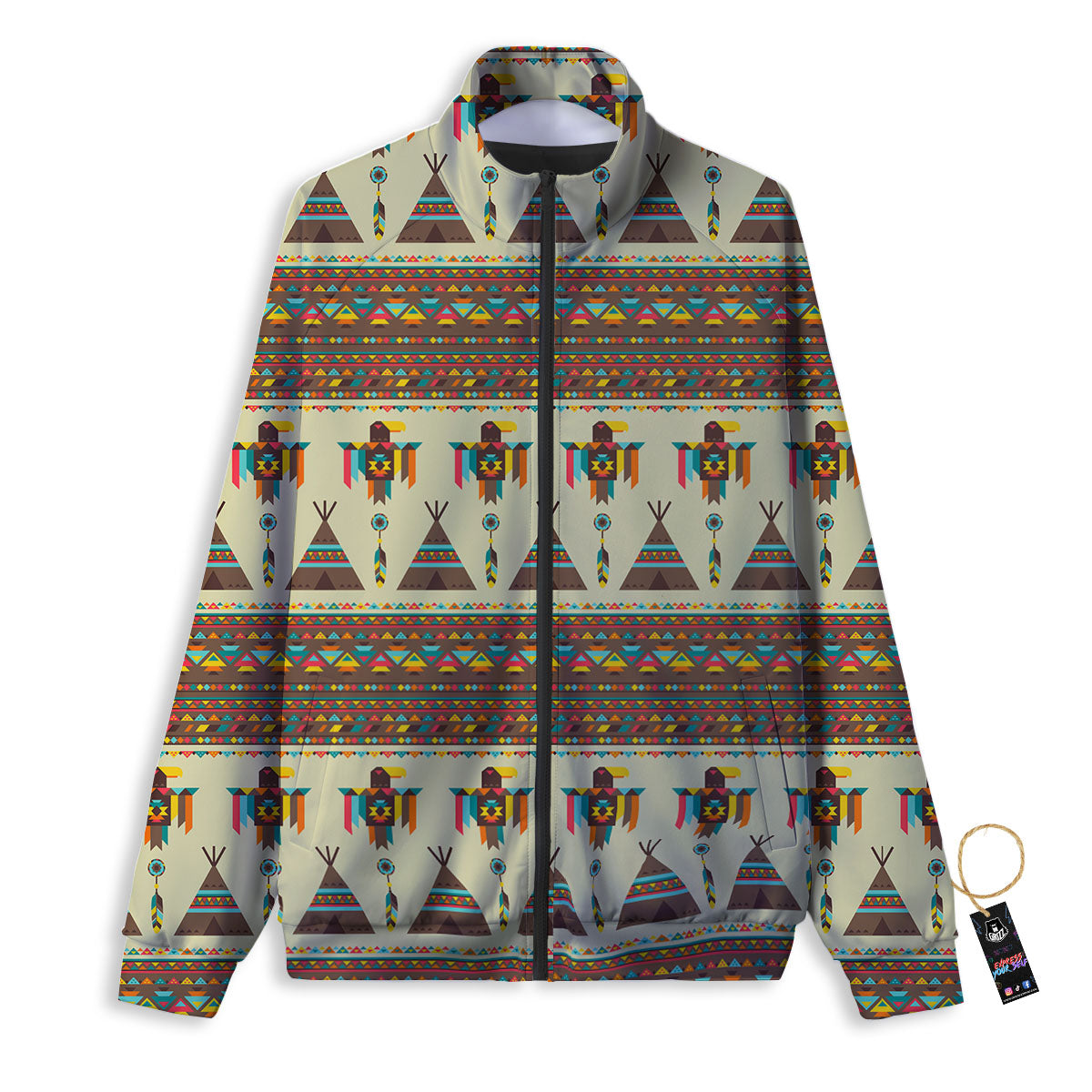 Eagle Native American Print Pattern Track Jacket-grizzshop