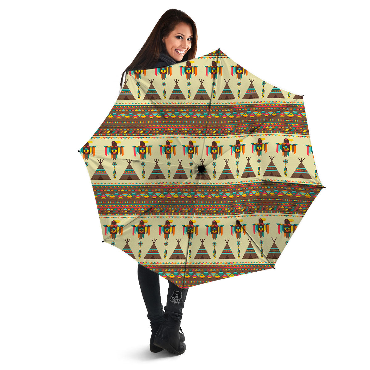 Eagle Native American Print Pattern Umbrella-grizzshop