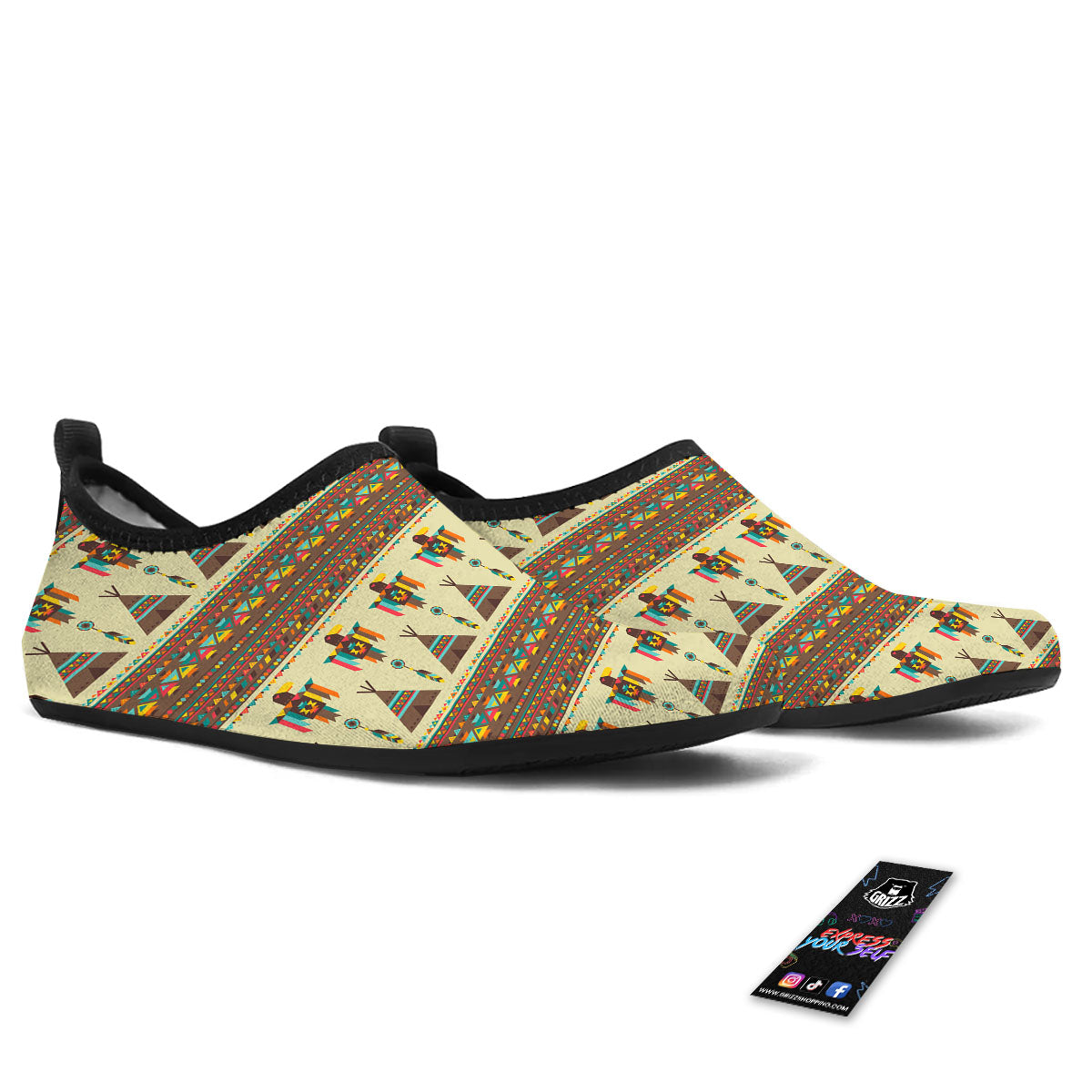 Eagle Native American Print Pattern Water Shoes-grizzshop