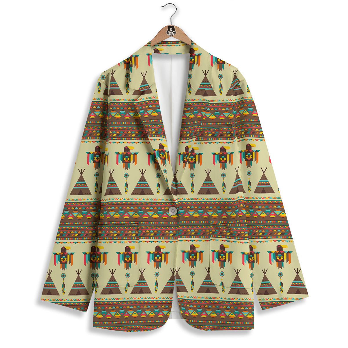 Eagle Native American Print Pattern Women's Blazer-grizzshop