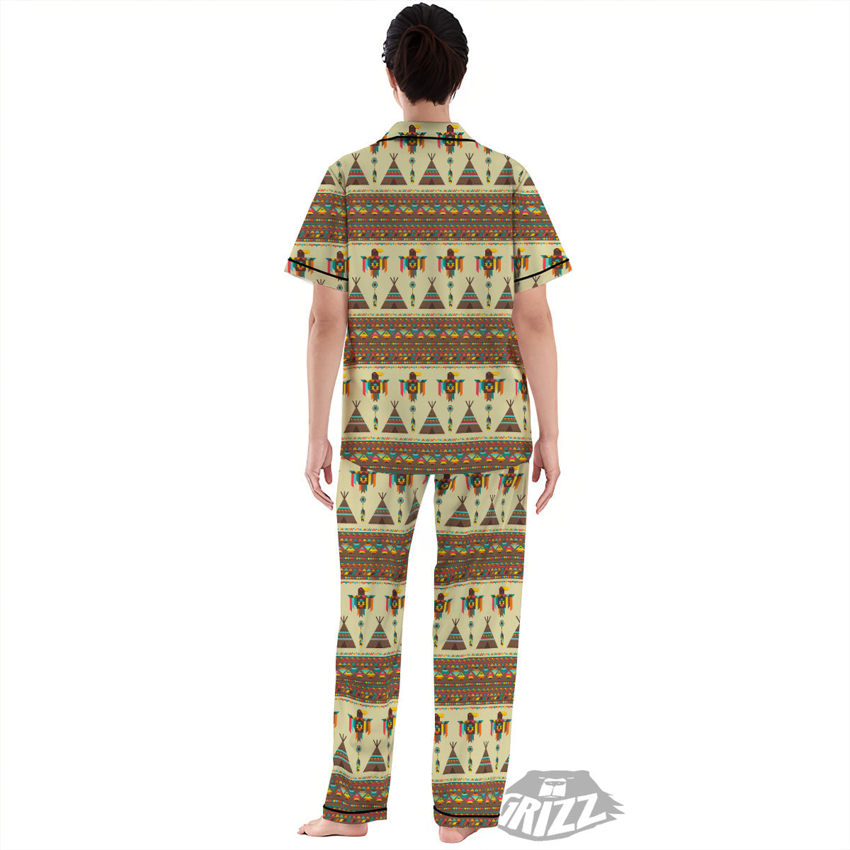 Eagle Native American Print Pattern Women's Pajamas Set-grizzshop