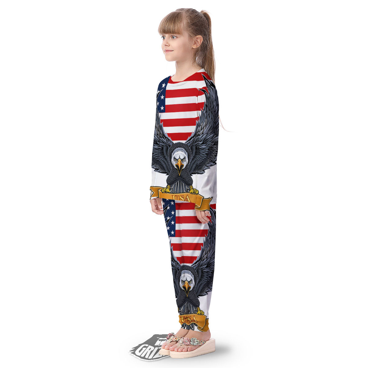 Eagle Patriotic American Print Kid's Pajamas-grizzshop