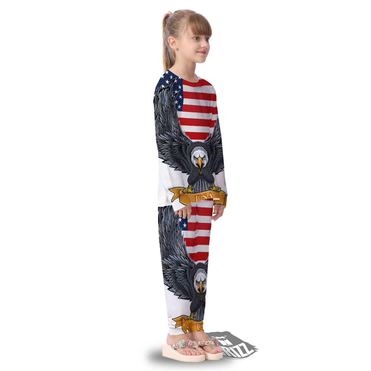 Eagle Patriotic American Print Kid's Pajamas-grizzshop
