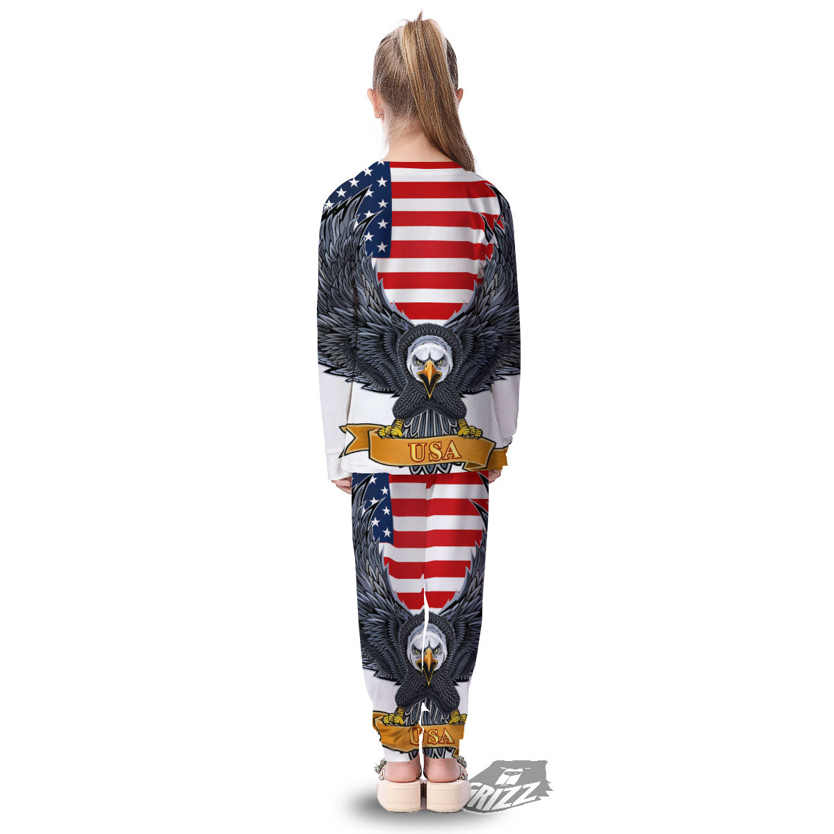 Eagle Patriotic American Print Kid's Pajamas-grizzshop