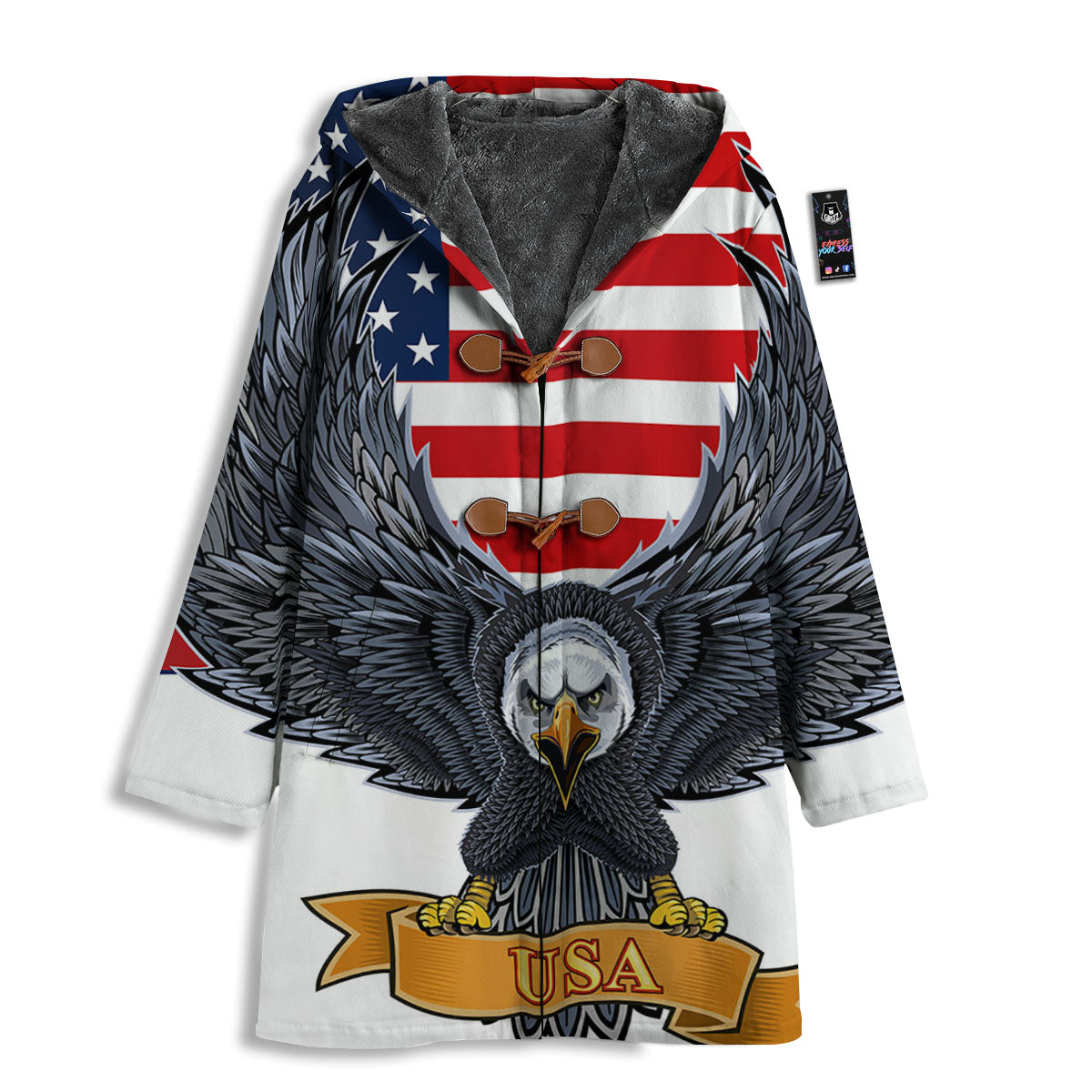 Eagle Patriotic American Print Men's Windbreaker Jacket-grizzshop