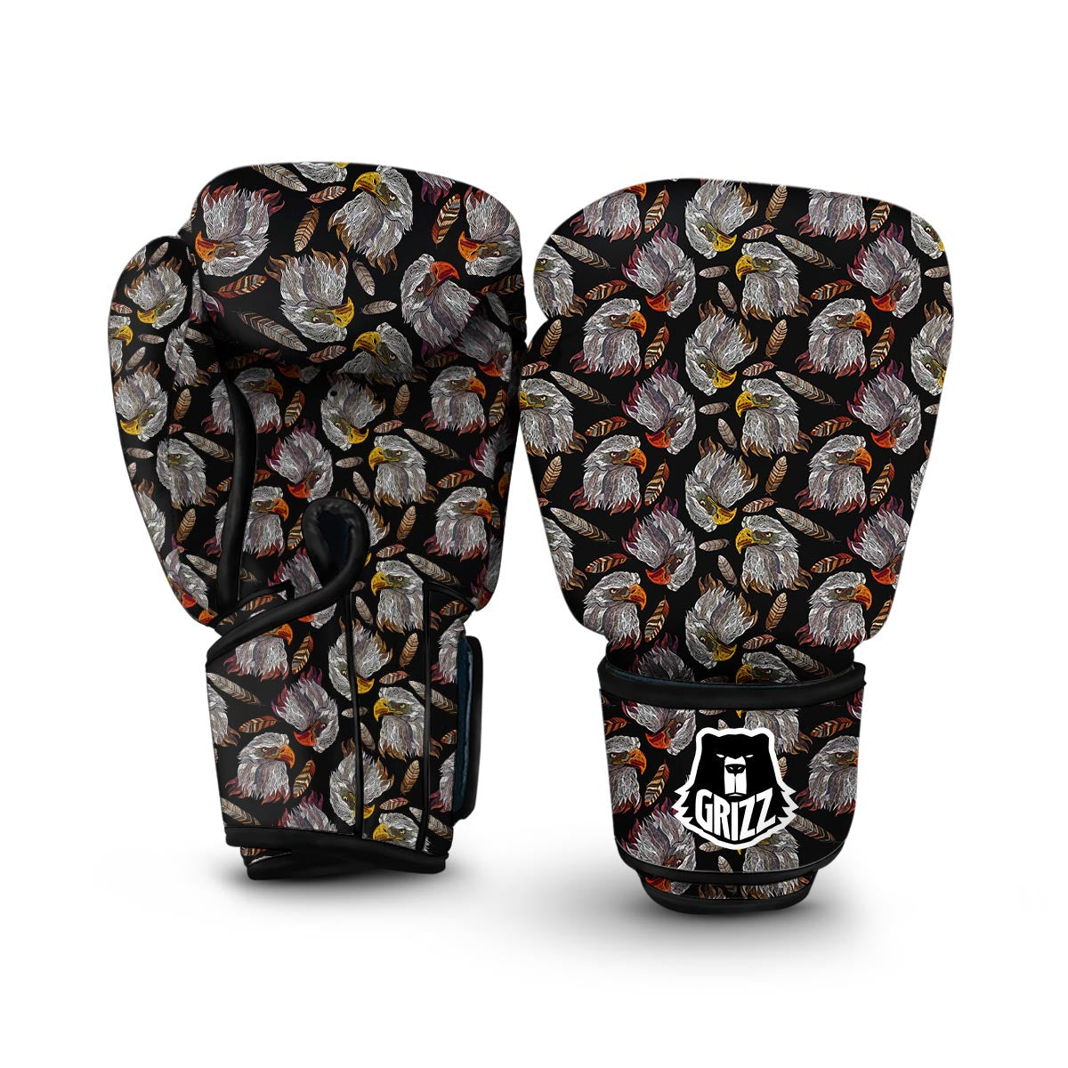 Eagle Pattern Print Boxing Gloves-grizzshop