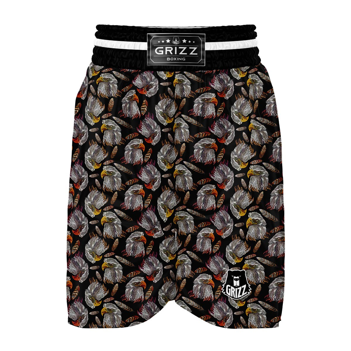 Eagle Pattern Print Boxing Shorts-grizzshop