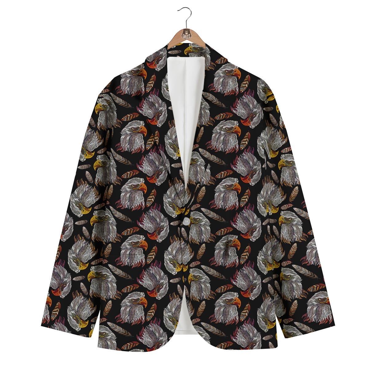 Eagle Pattern Print Men's Blazer-grizzshop