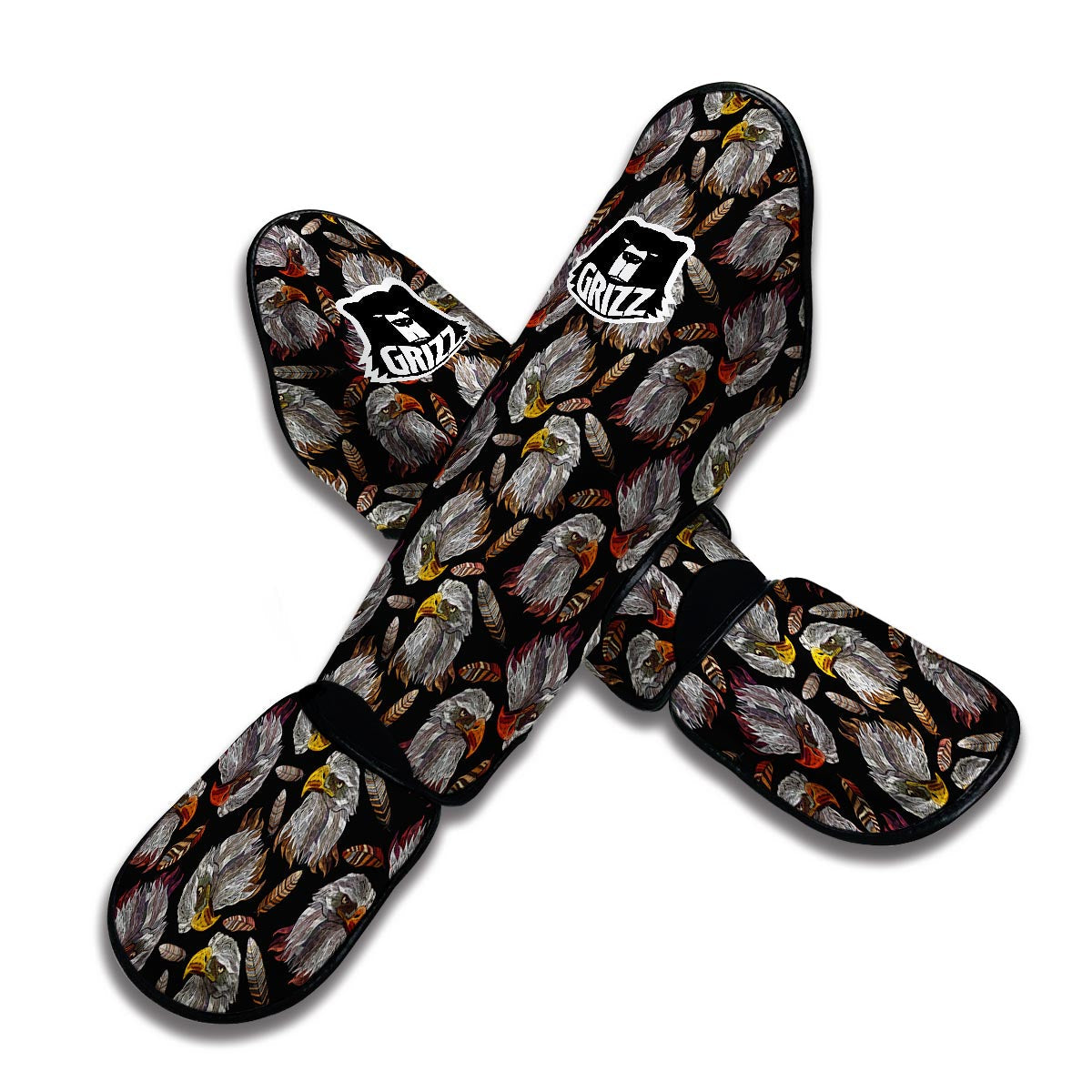 Eagle Pattern Print Muay Thai Shin Guards-grizzshop