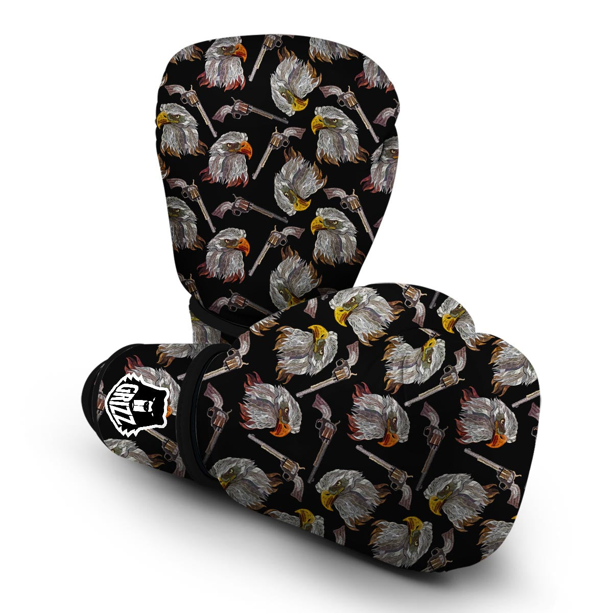 Eagle Print Pattern Boxing Gloves-grizzshop