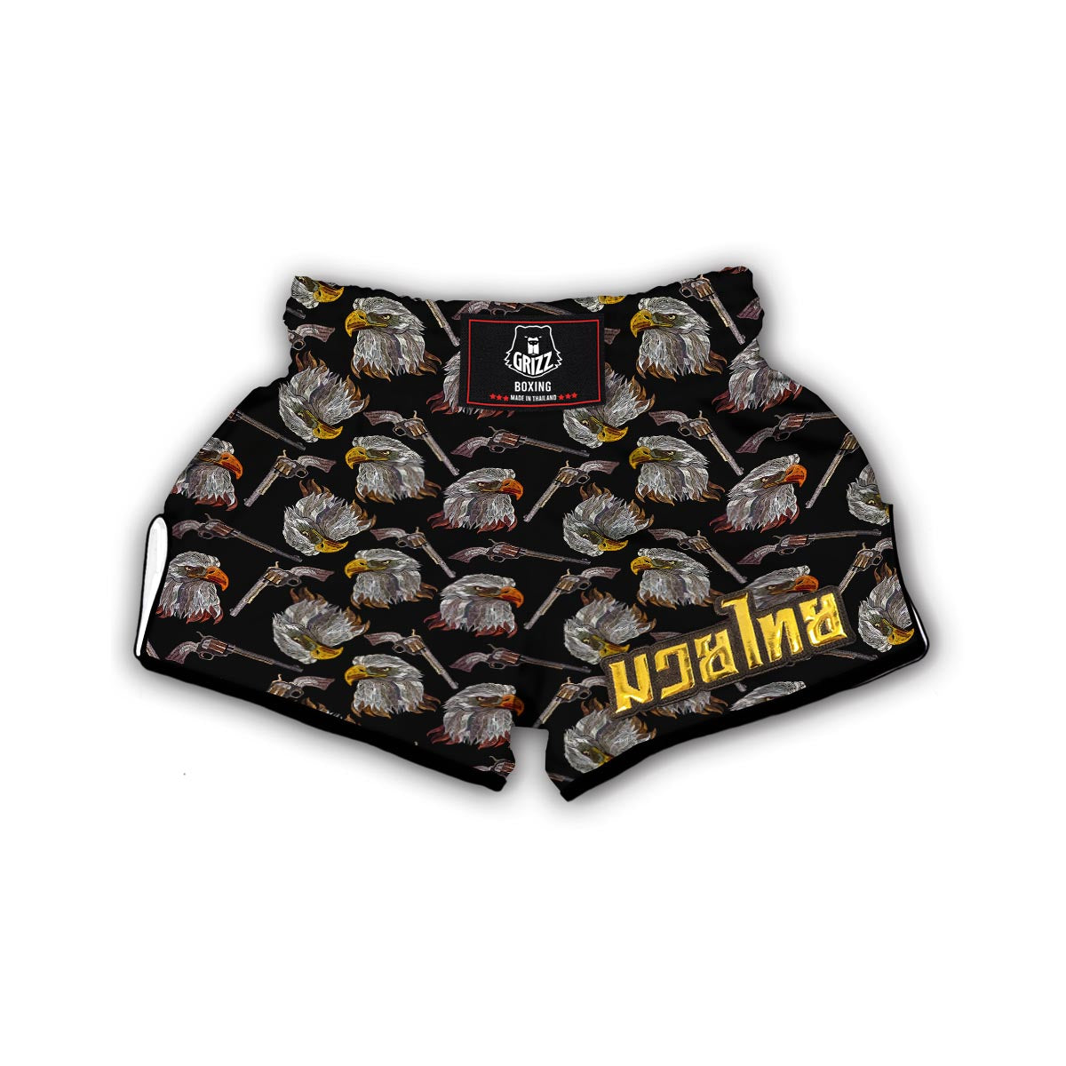 Eagle Print Pattern Muay Thai Boxing Shorts-grizzshop