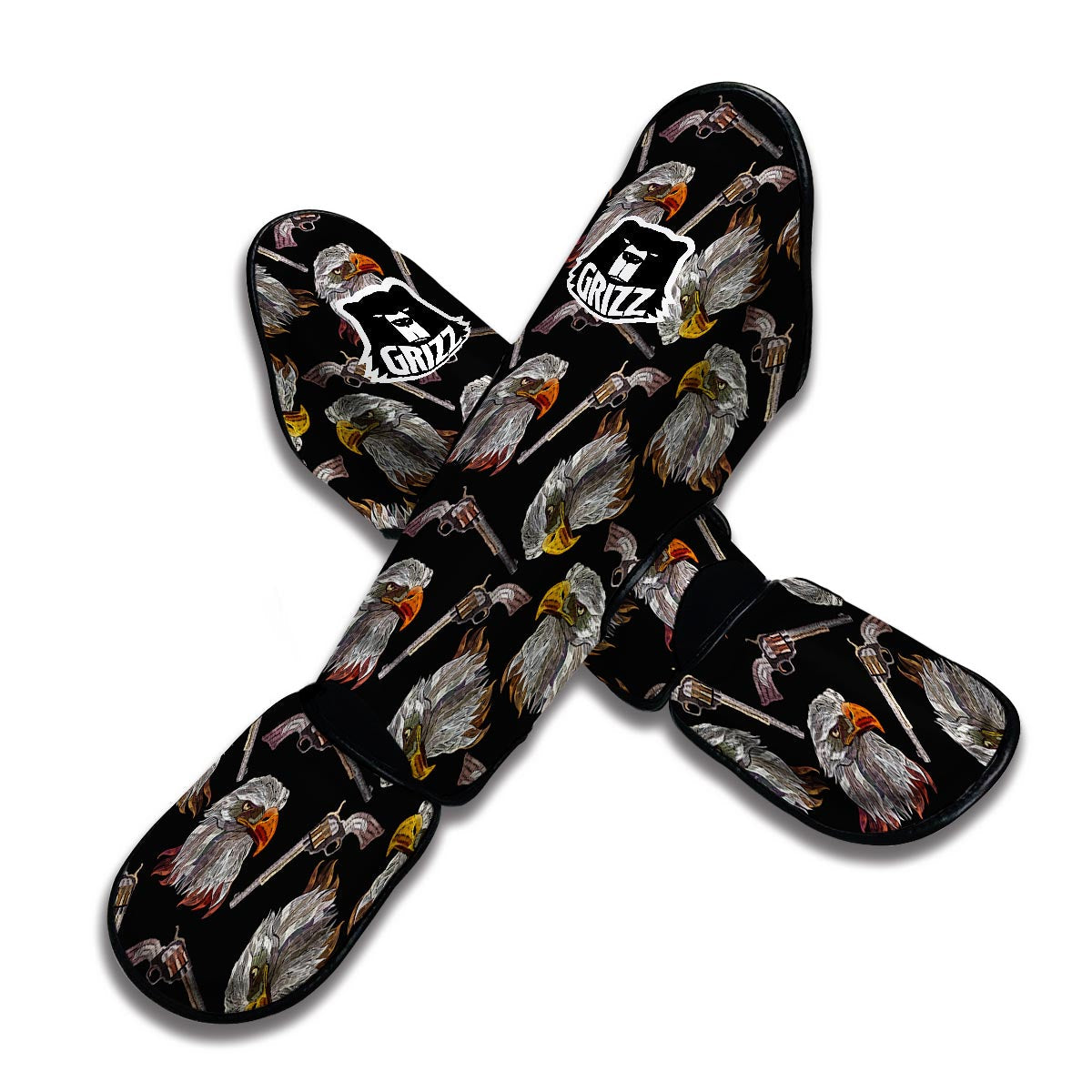 Eagle Print Pattern Muay Thai Shin Guards-grizzshop