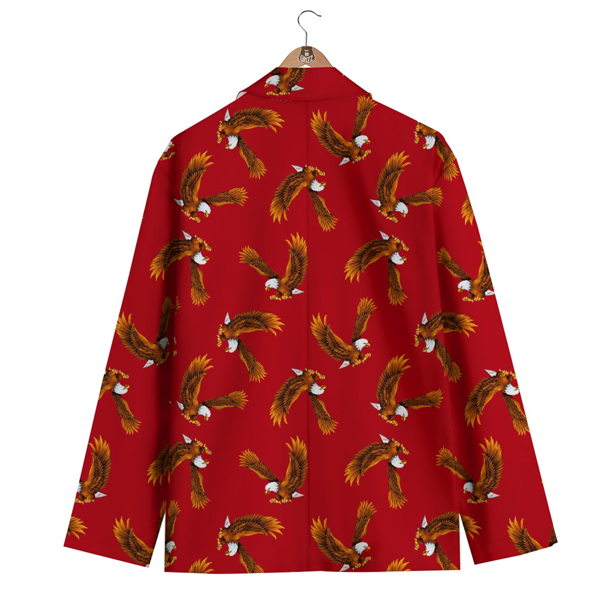 Eagle Red Pattern Print Men's Blazer-grizzshop