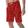 Eagle Red Pattern Print Men's Shorts-grizzshop