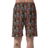 Eagle Rose Pattern Print Men's Shorts-grizzshop