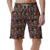 Eagle Rose Pattern Print Men's Shorts-grizzshop