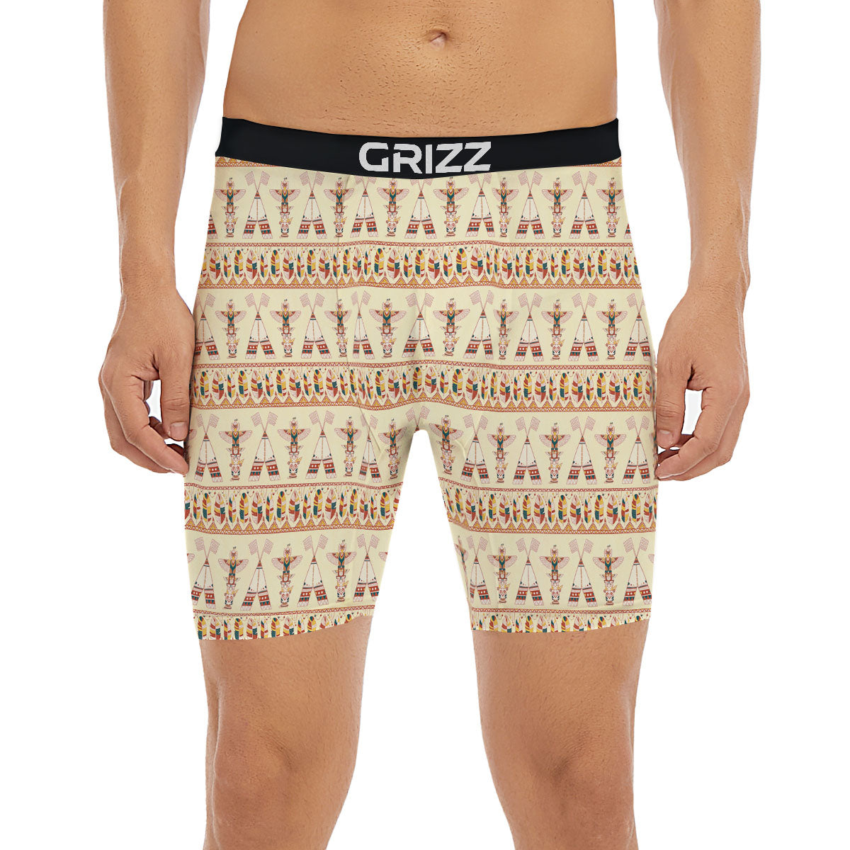 Eagle Totem Native American Print Boxer Briefs-grizzshop