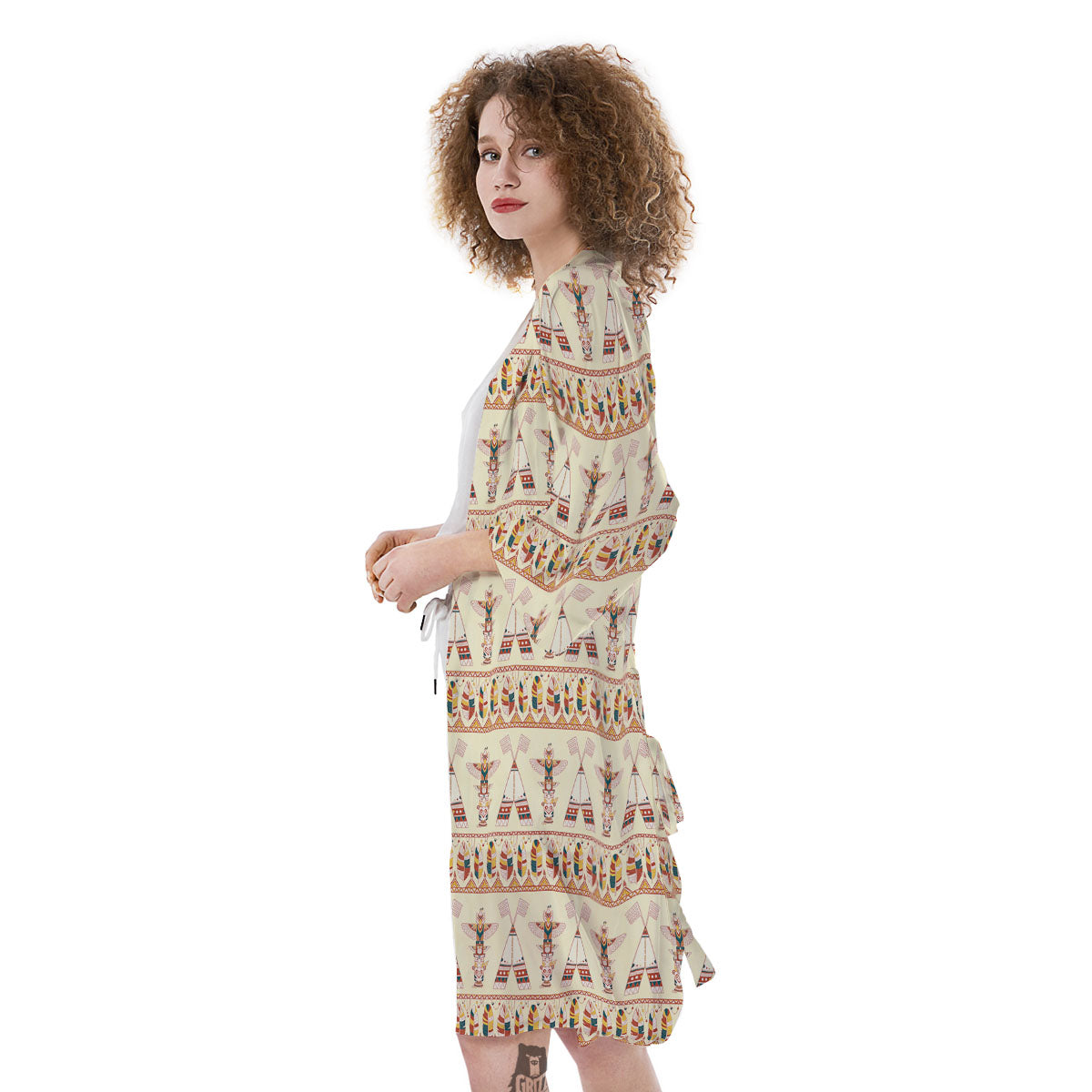 Eagle Totem Native American Print Kimono-grizzshop