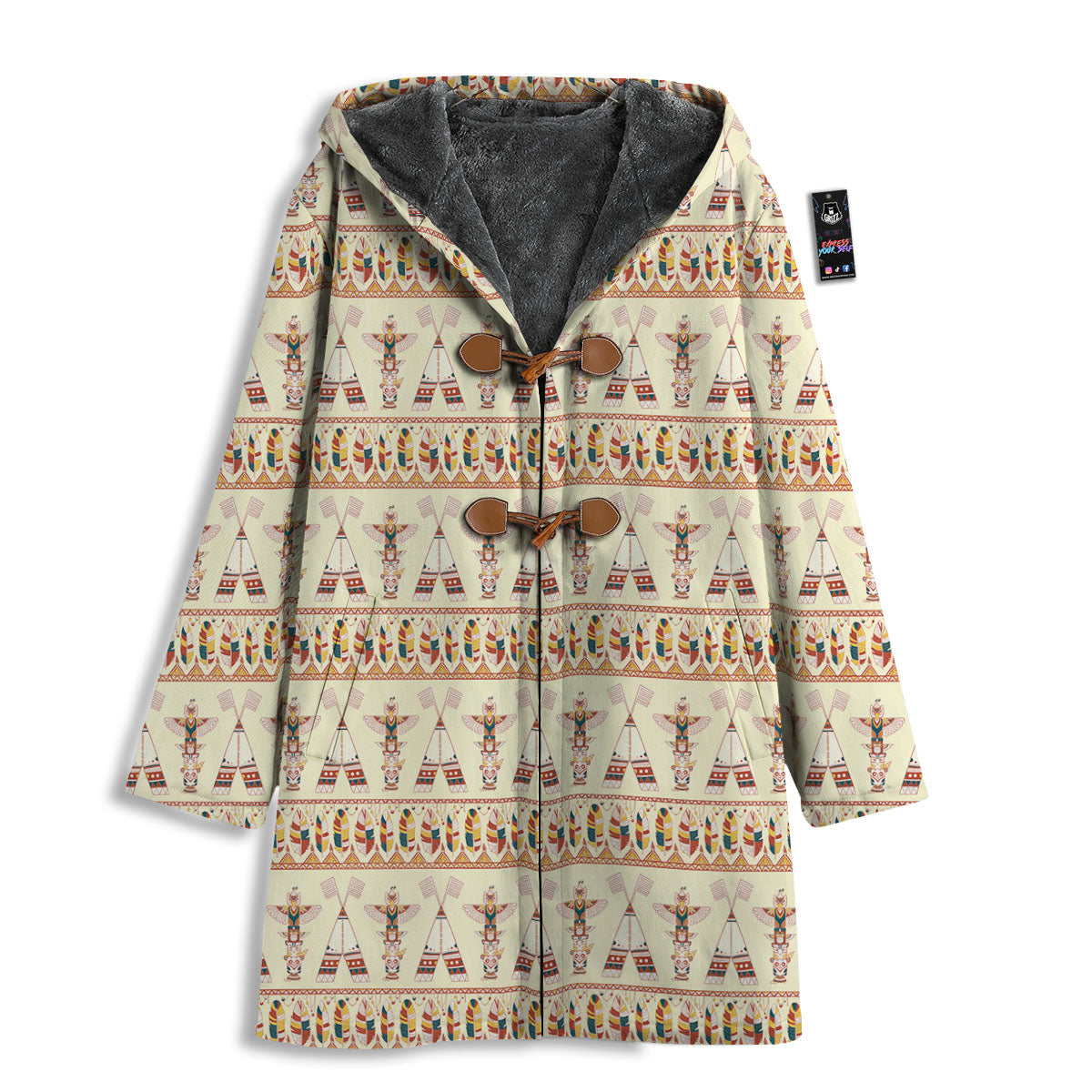 Eagle Totem Native American Print Men's Windbreaker Jacket-grizzshop