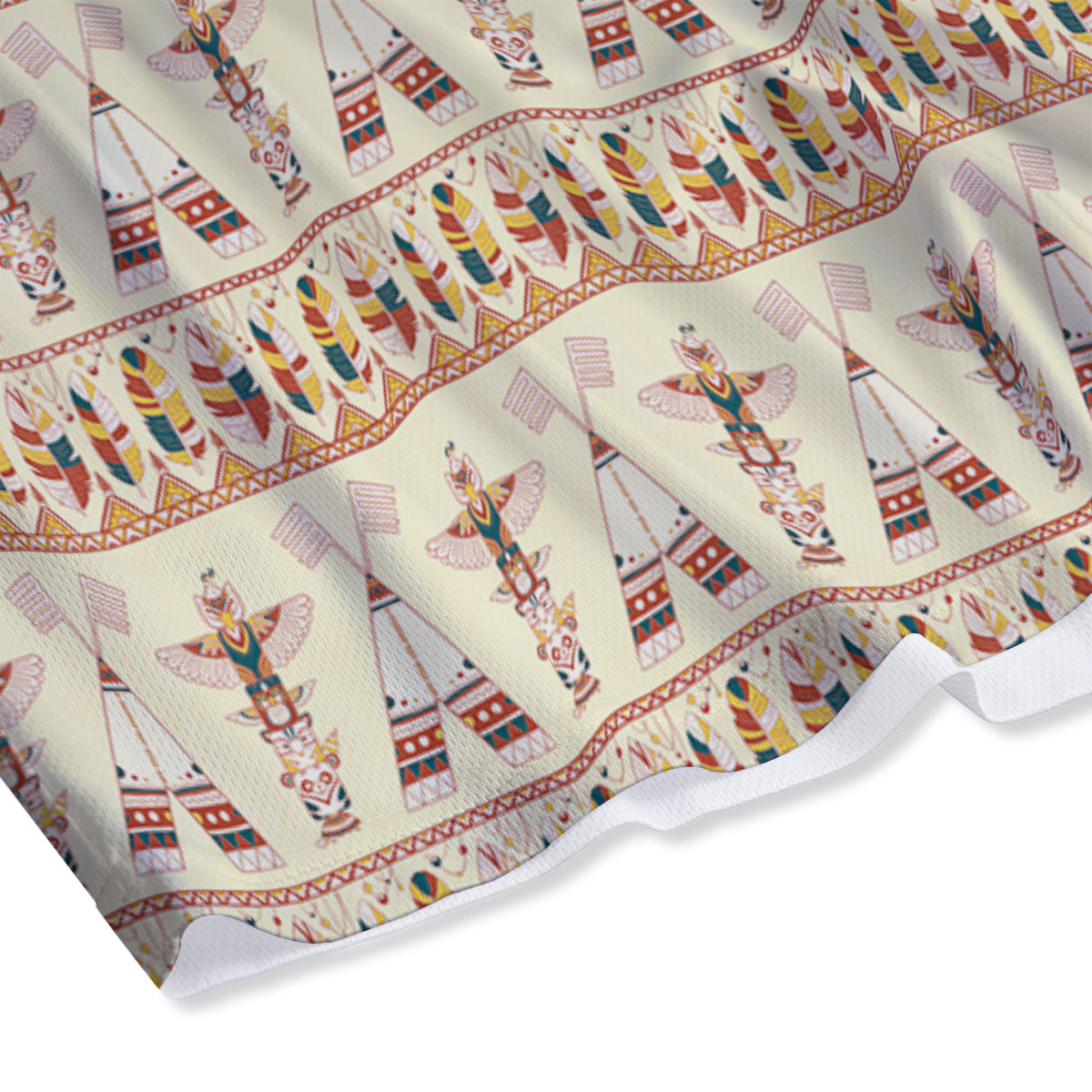 Eagle Totem Native American Print Mesh Shorts