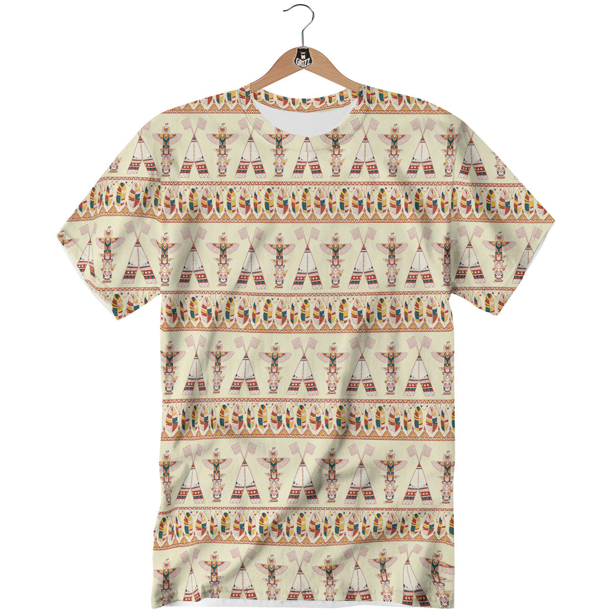 Eagle Totem Native American Print T-Shirt-grizzshop