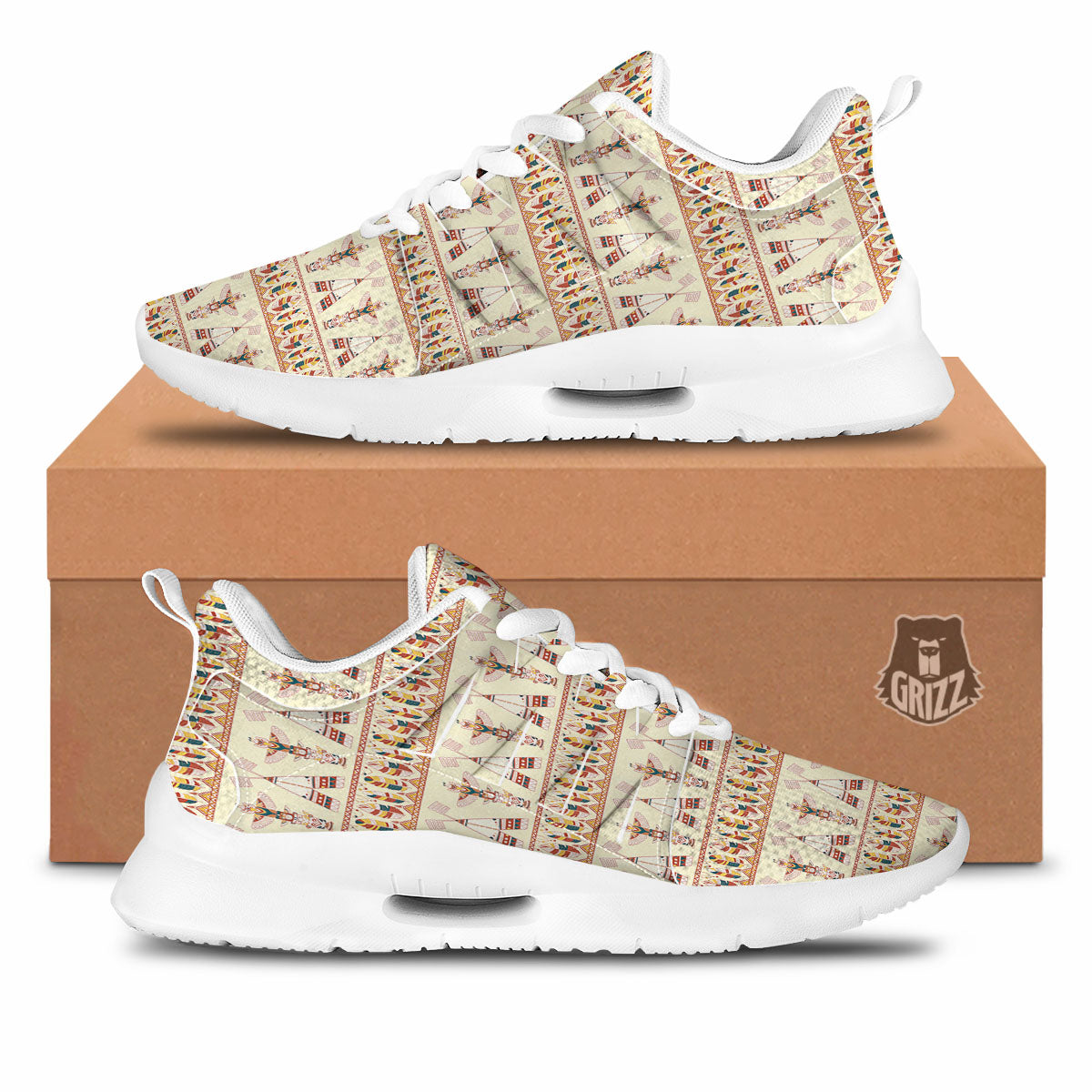 Eagle Totem Native American Print Tennis Shoes-grizzshop