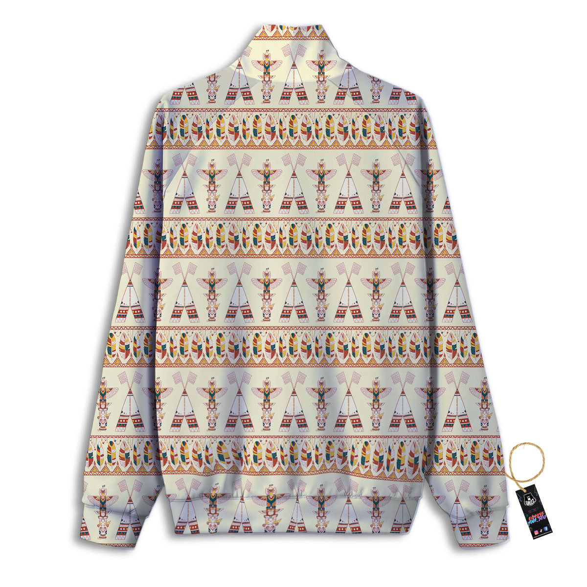 Eagle Totem Native American Print Track Jacket-grizzshop