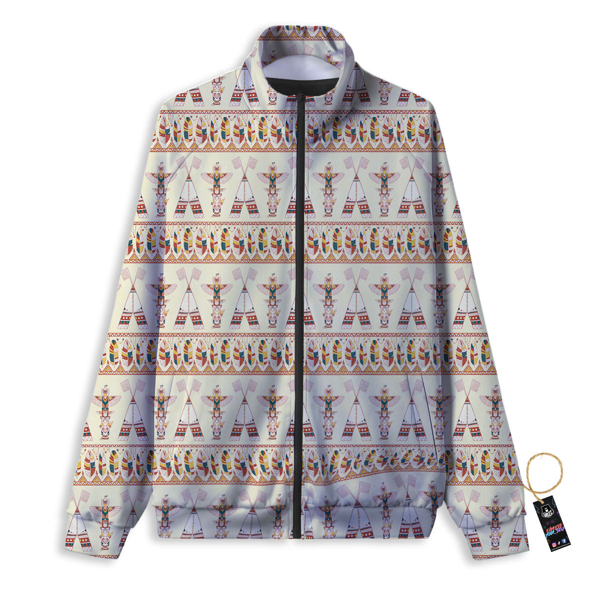 Eagle Totem Native American Print Track Jacket-grizzshop