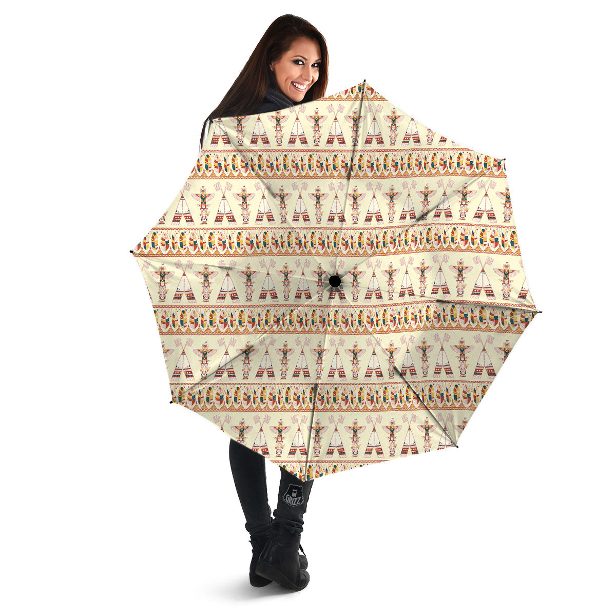 Eagle Totem Native American Print Umbrella-grizzshop