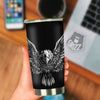 Eagle White And Black Print Tumbler-grizzshop