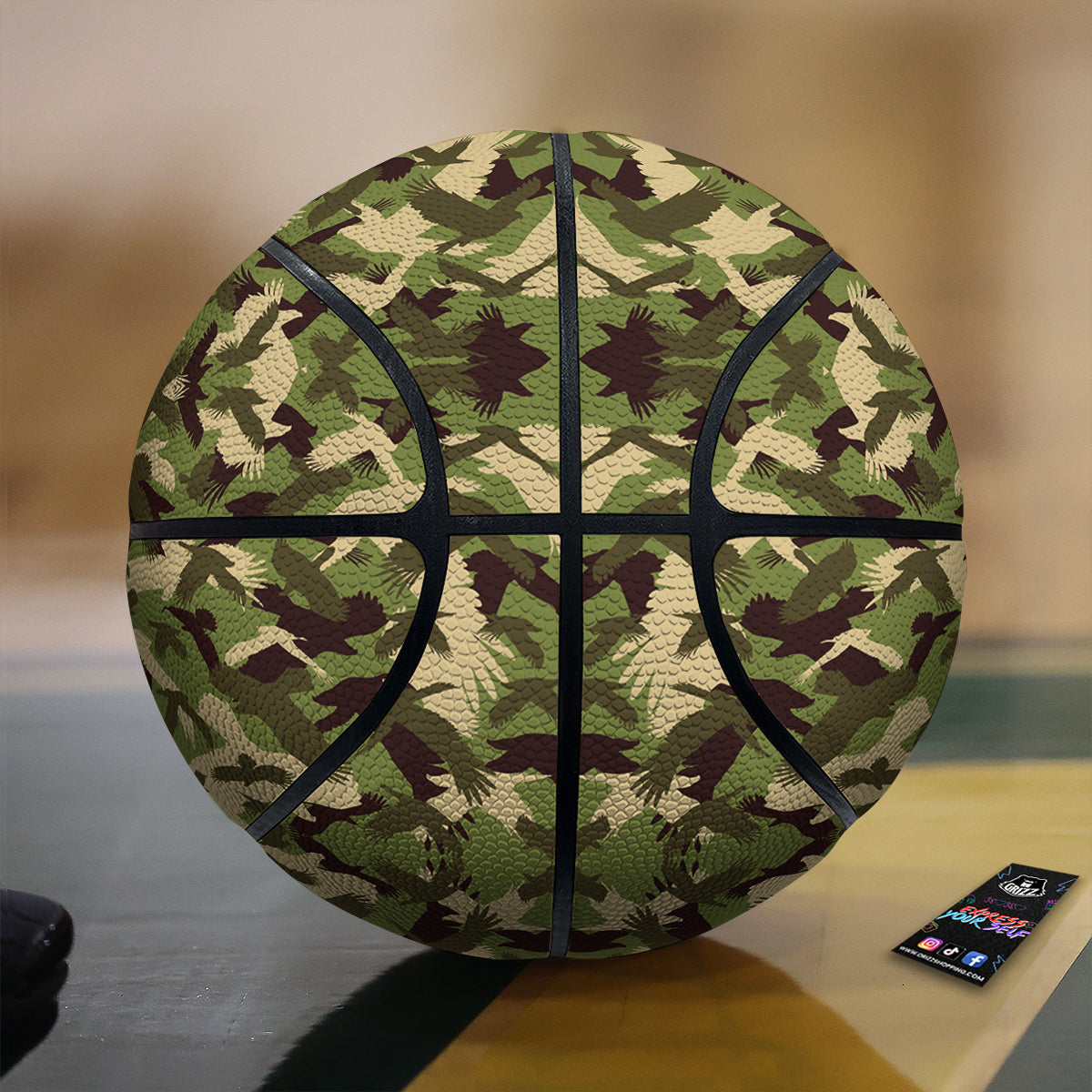 Eagle Camouflage Green Print Pattern Basketball