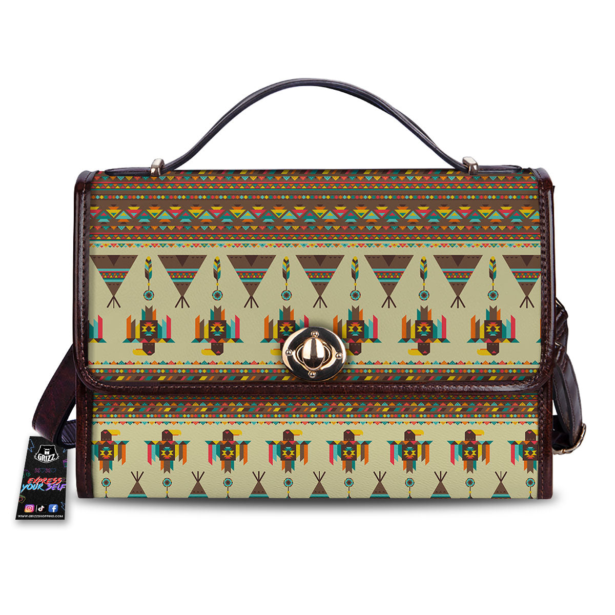 Eagle Native American Print Pattern Women's Satchel Bag