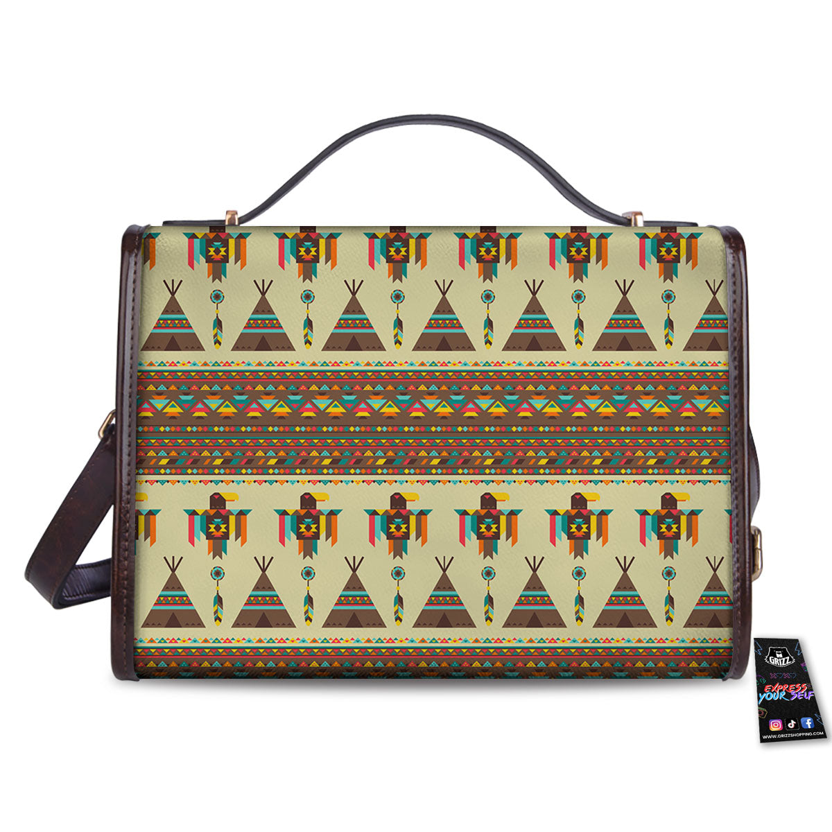 Eagle Native American Print Pattern Women's Satchel Bag