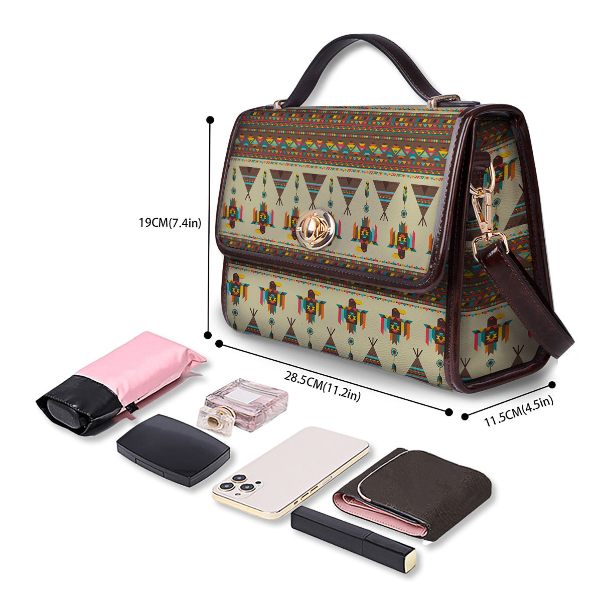Eagle Native American Print Pattern Women's Satchel Bag