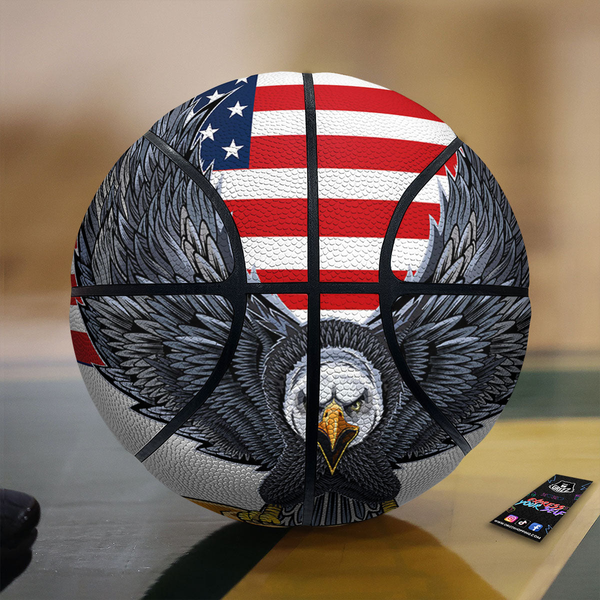 Eagle Patriotic American Print Basketball
