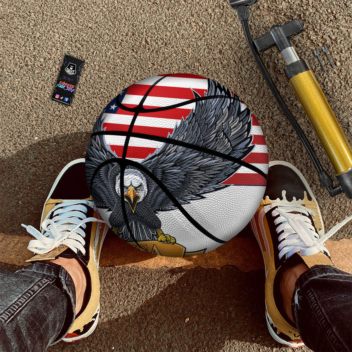 Eagle Patriotic American Print Basketball