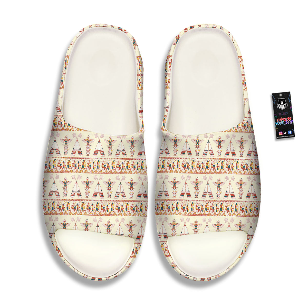 Eagle Totem Native American Print Sandals-grizzshop