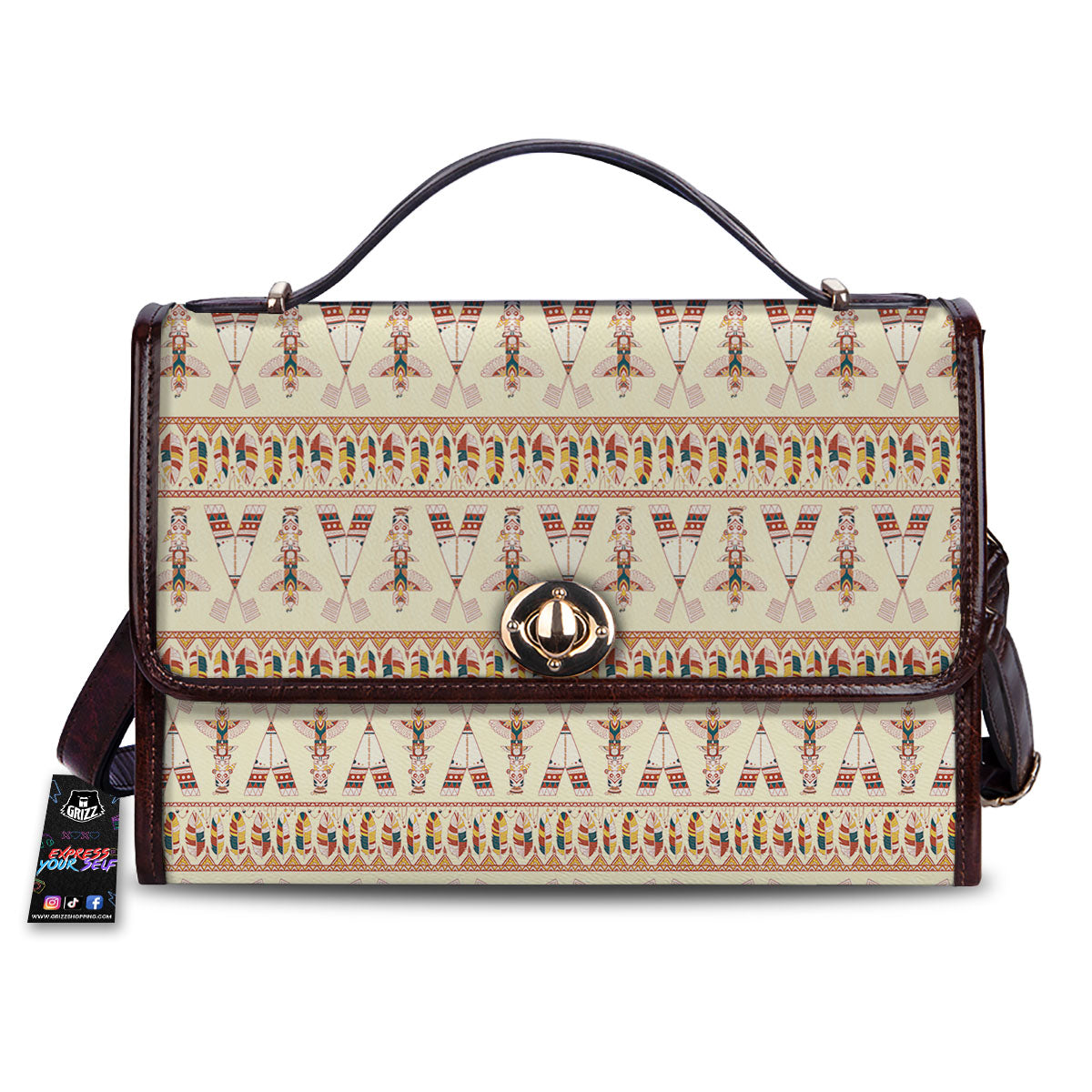 Eagle Totem Native American Print Women's Satchel Bag