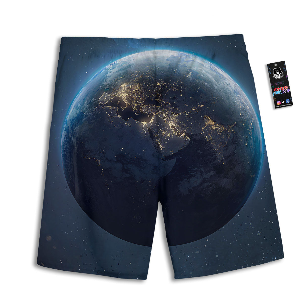 Earth And Space Print Men's Athletic Shorts