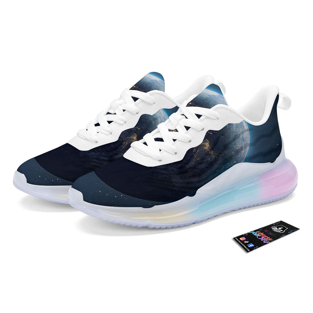 Earth And Space Print Running Sneakers-grizzshop