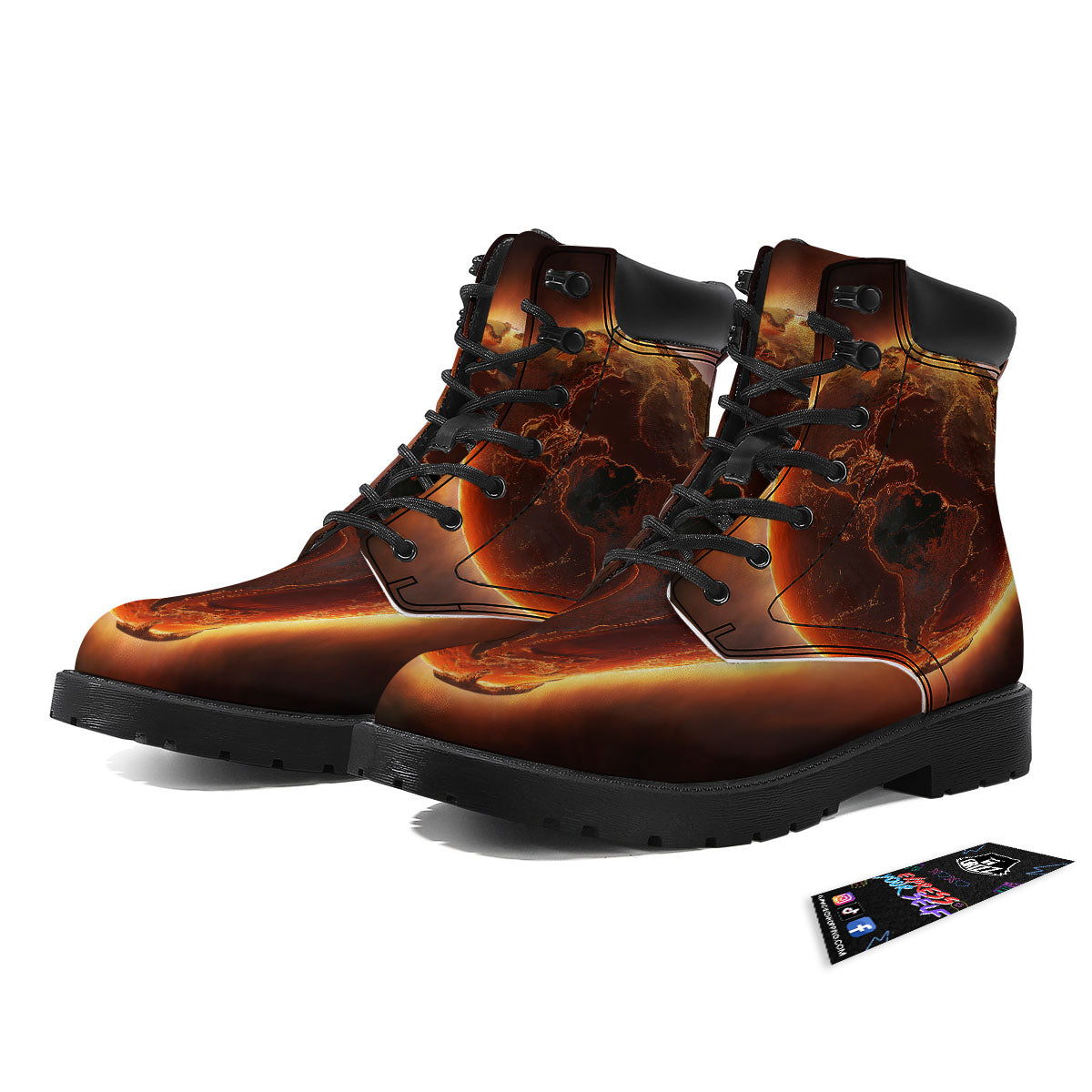 Earth Burning Print Boots-grizzshop
