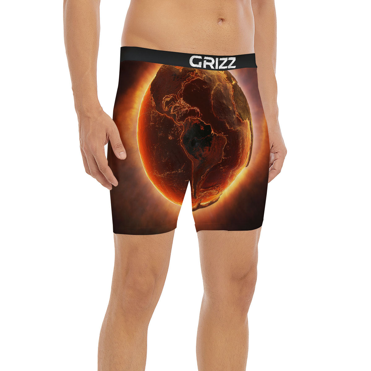 Earth Burning Print Boxer Briefs-grizzshop
