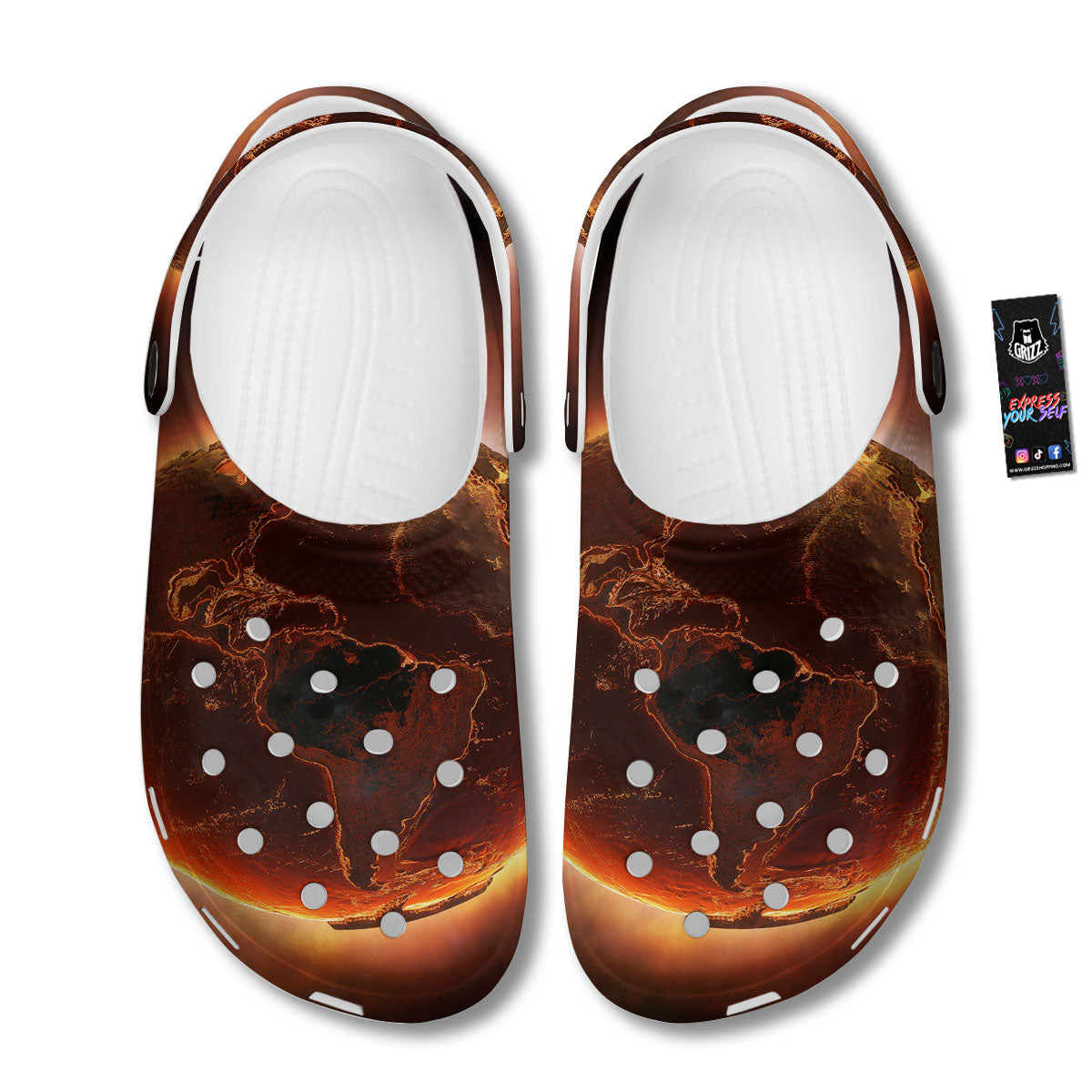 Earth Burning Print Clog-grizzshop