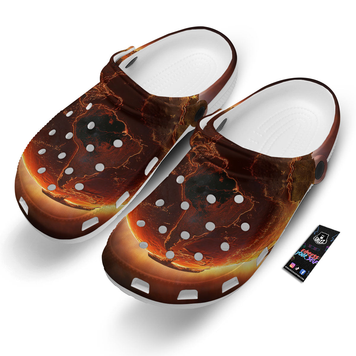 Earth Burning Print Clog-grizzshop