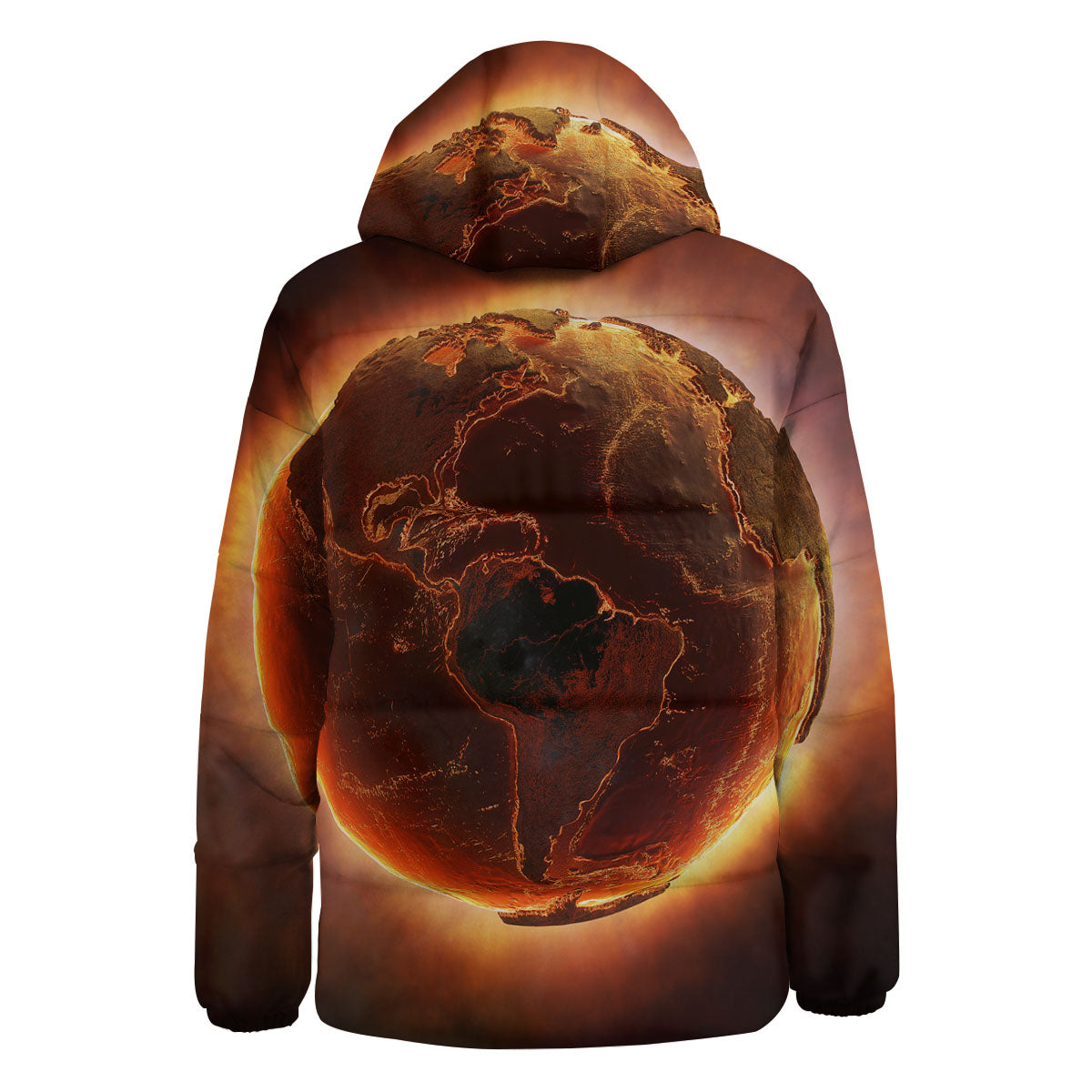 Earth Burning Print Down Jacket-grizzshop
