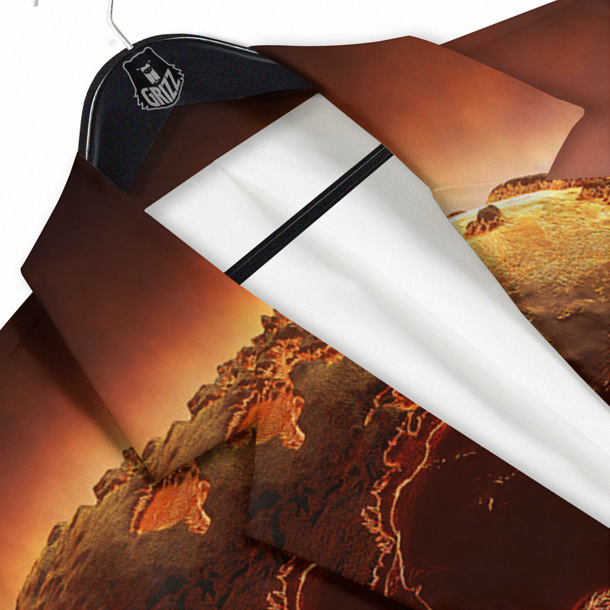 Earth Burning Print Men's Sport Coat-grizzshop