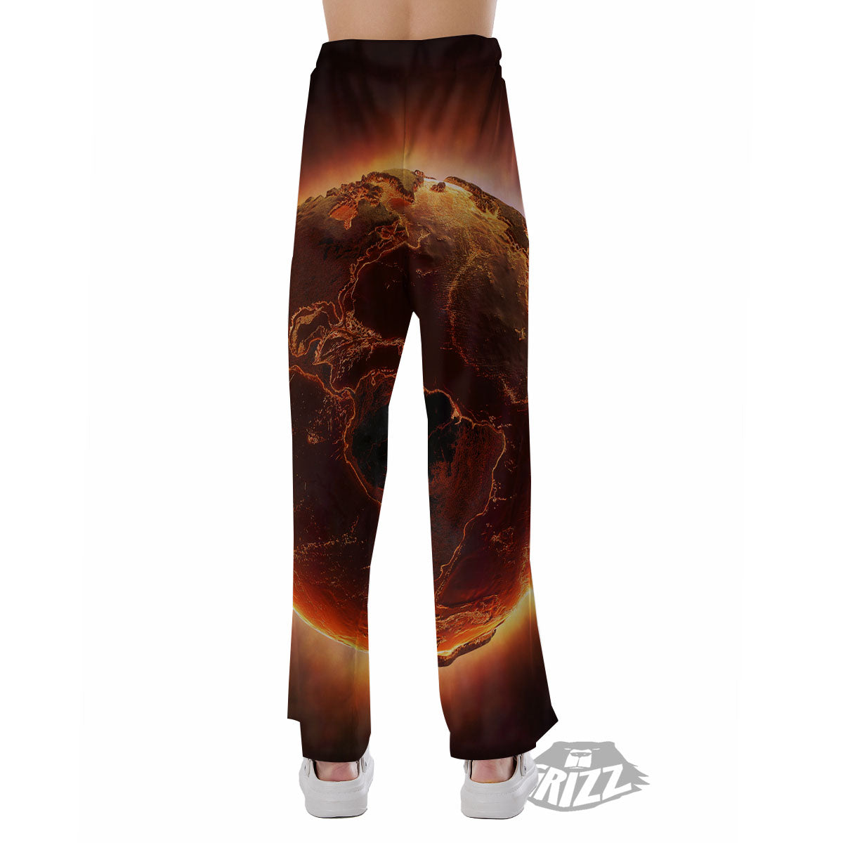 Earth Burning Print Pajama Pants-grizzshop