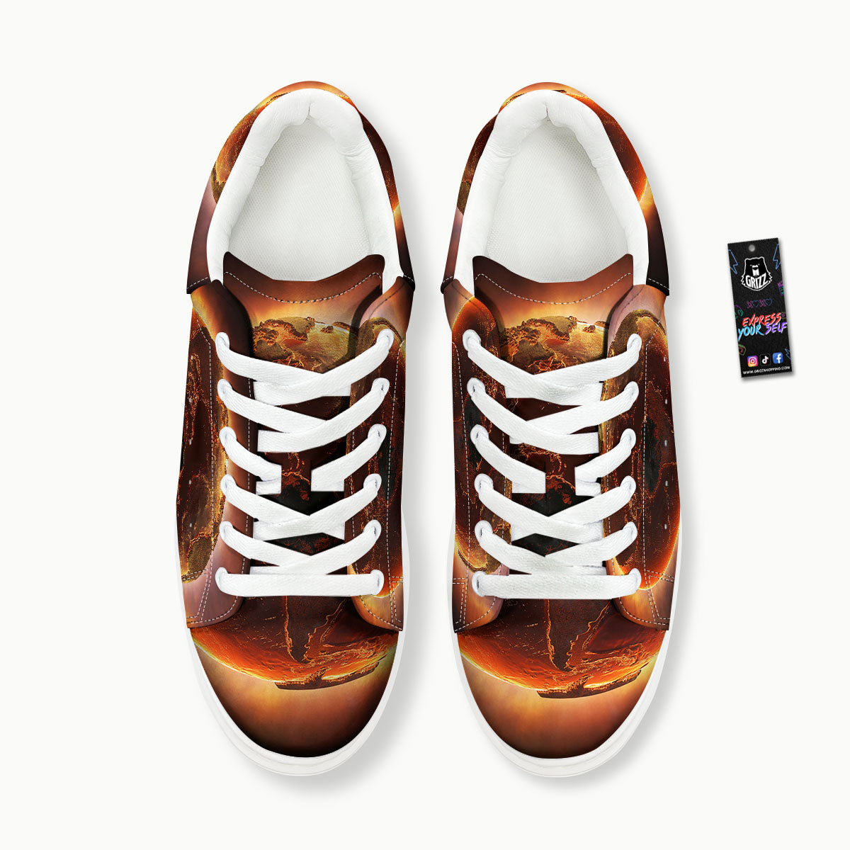 Earth Burning Print Platform Shoes-grizzshop